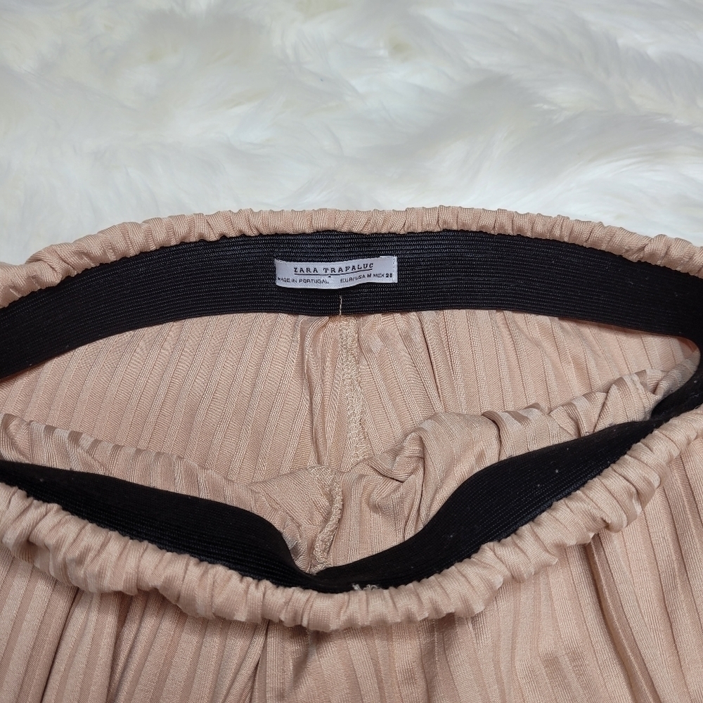Zara Split Leg Nude Culottes Pants - Picture 11 of 12